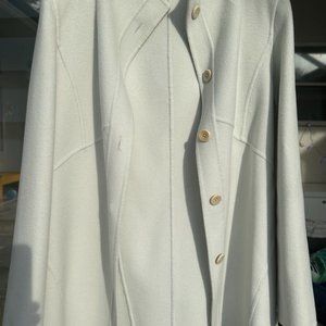 Wool Coat 100% Cashmere Ice Blue Size 10 Winter Fall